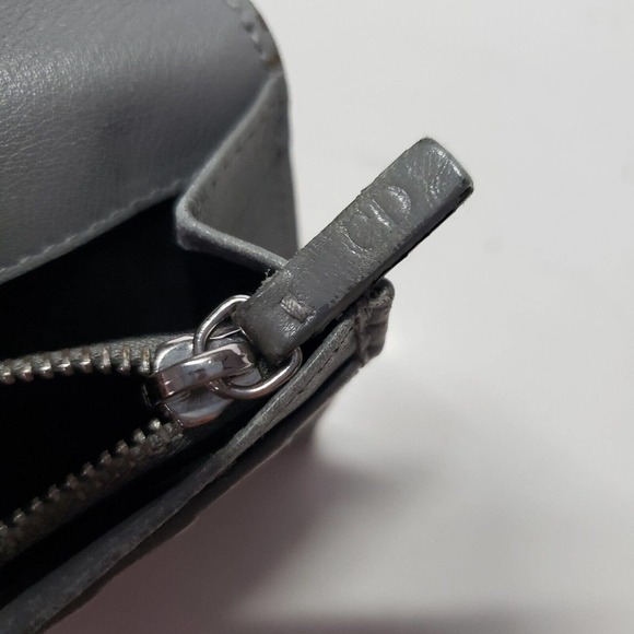 Dior Home Leather Wallet Gray Bifold Long Slim Unisex Checkbook Card Holder Logo - Picture 8 of 12